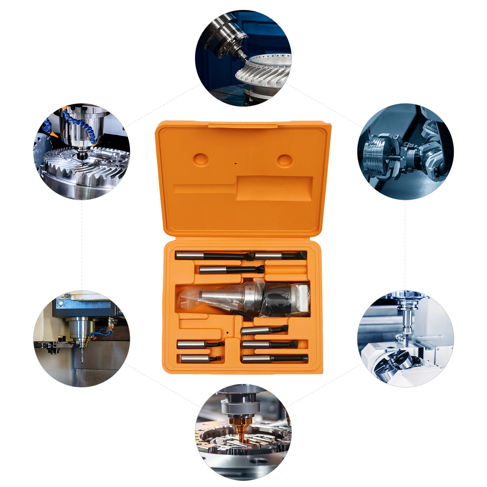 

MT2-F1-9pcs Milling Machine Accessories Set, Tool Set for Milling Forming and Drilling Machines