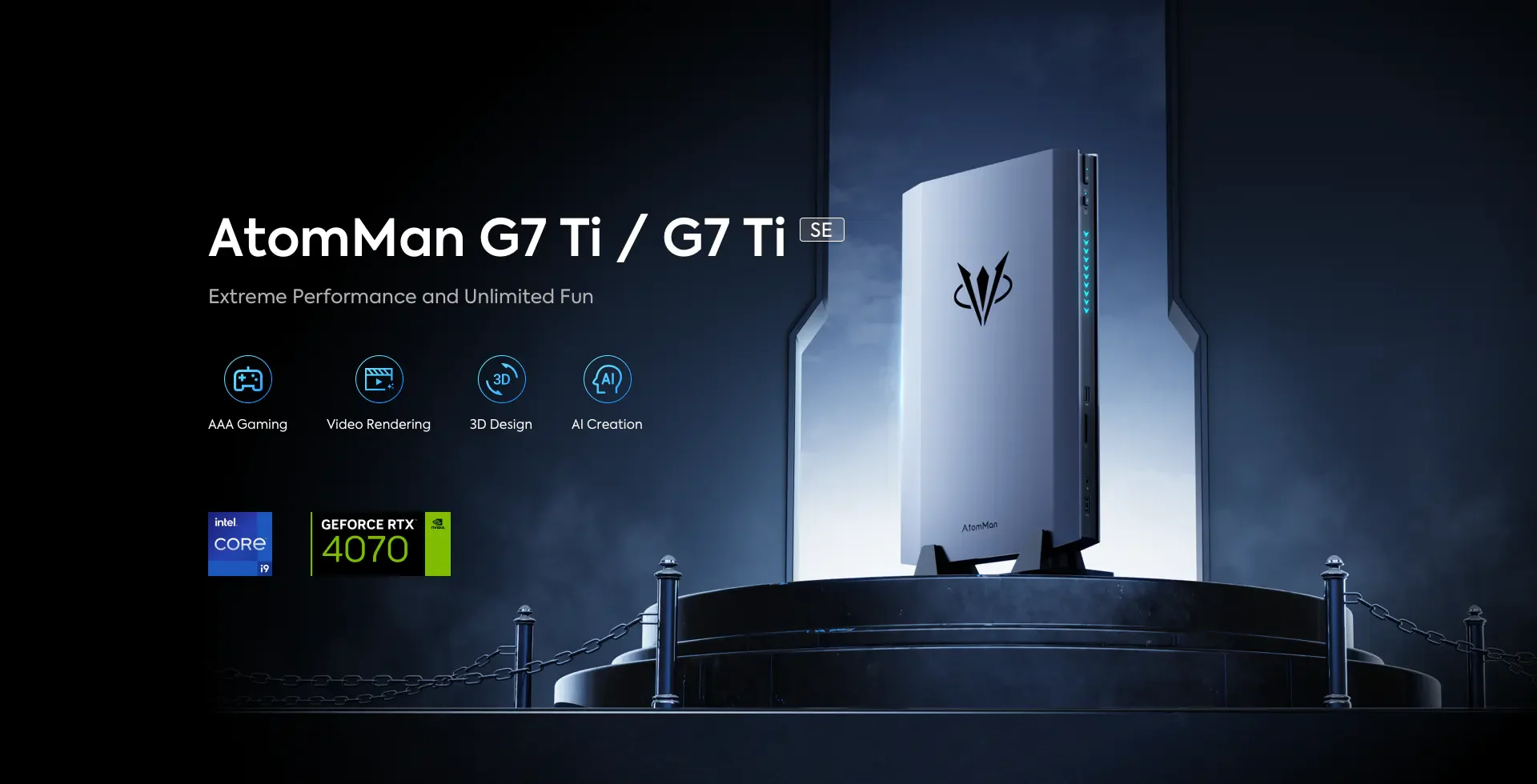 The AtomMan G7 Mini Gaming PC packs a punch with Intel Core processors, DDR5 memory and an NVIDIA GeForce RTX 4070 graphics processor.   Buy yours today at Bonkers!