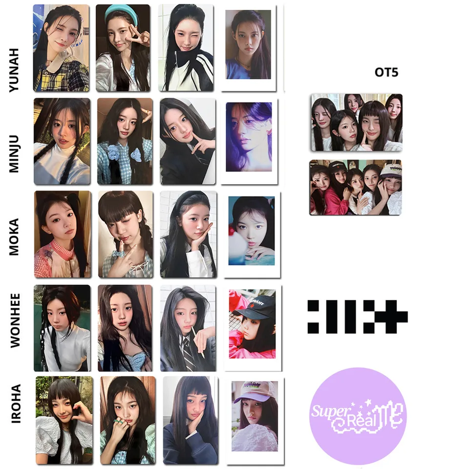 Kpop ILLIT Album Super Real Me Photocards 4pcs/Set Double Sides