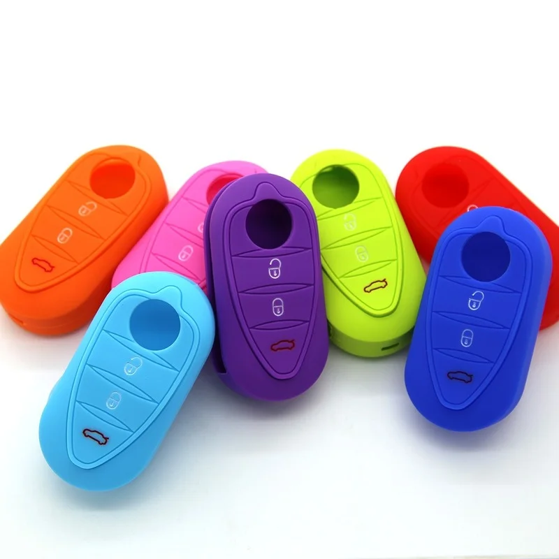 Silicone Remote Key Cover Case Fob Fit for Alfa Romeo Mito Giulietta 159 Gta Gtv Brera 4c Shell Styling Rubber Holder Protector |