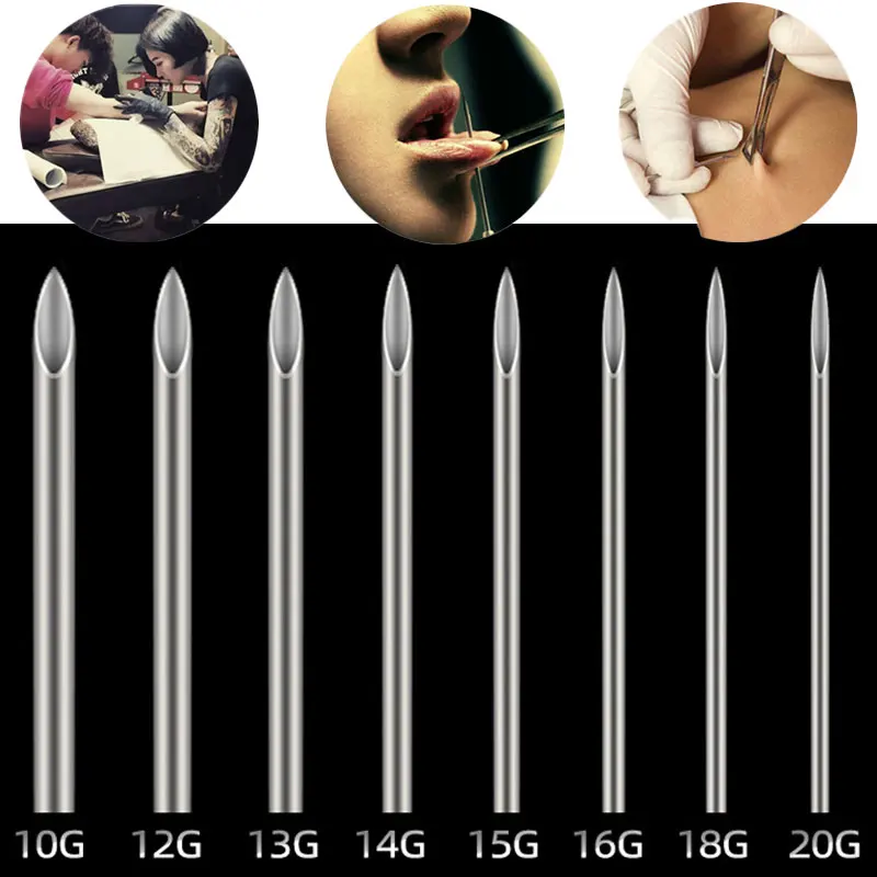 10pcsDisposableSterileBodyPiercingNeedleMedicalTattooNeedlefor