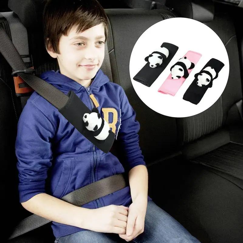 

Seat Belt Cushion Panda Shoulder Strap Harness Shoulder Cushion Cute Cartoon Toy Animal Car Seat Belt Cover Seat Cushion For Kid