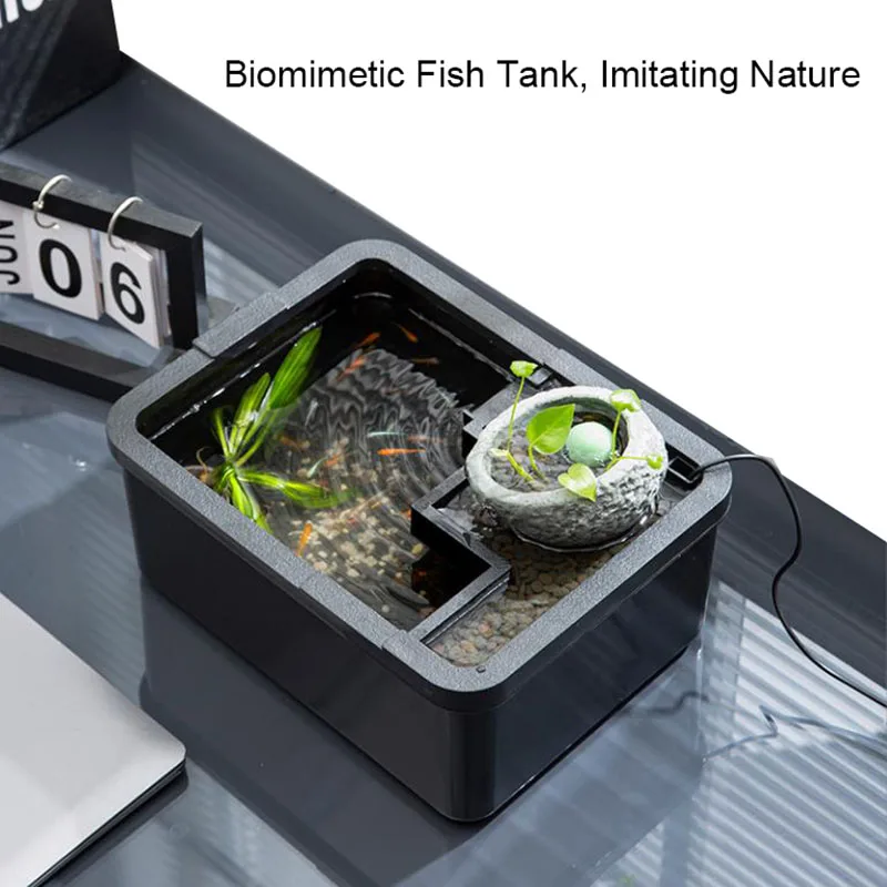 Acrylic ecological filter fish tank on desk