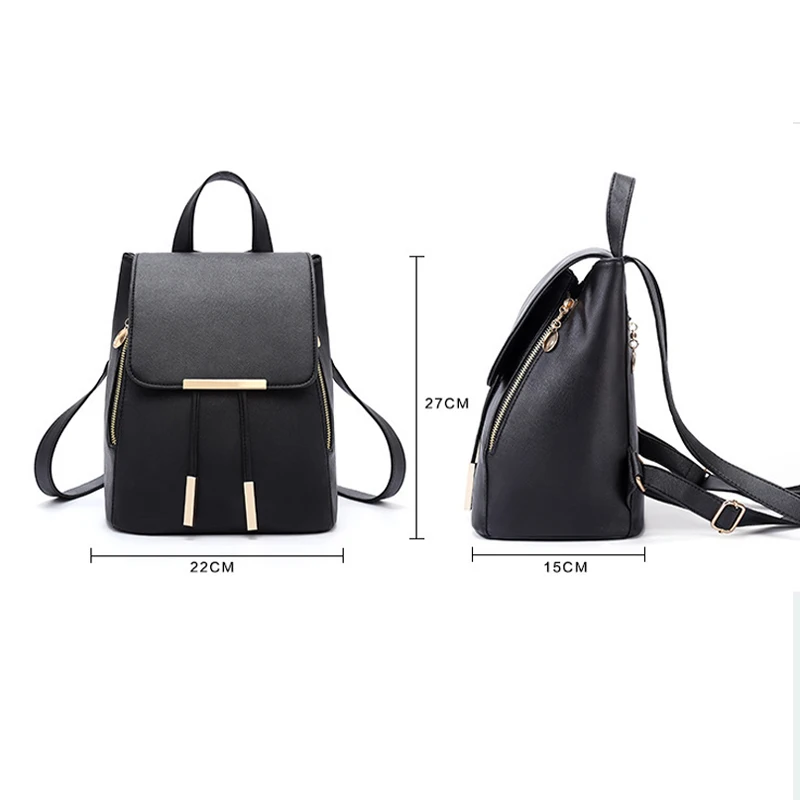 Pu Leather Backpacks for Women Female Shoulder Bag Sac A Dos Casual Travel Ladies Bag Mochilas School Bags