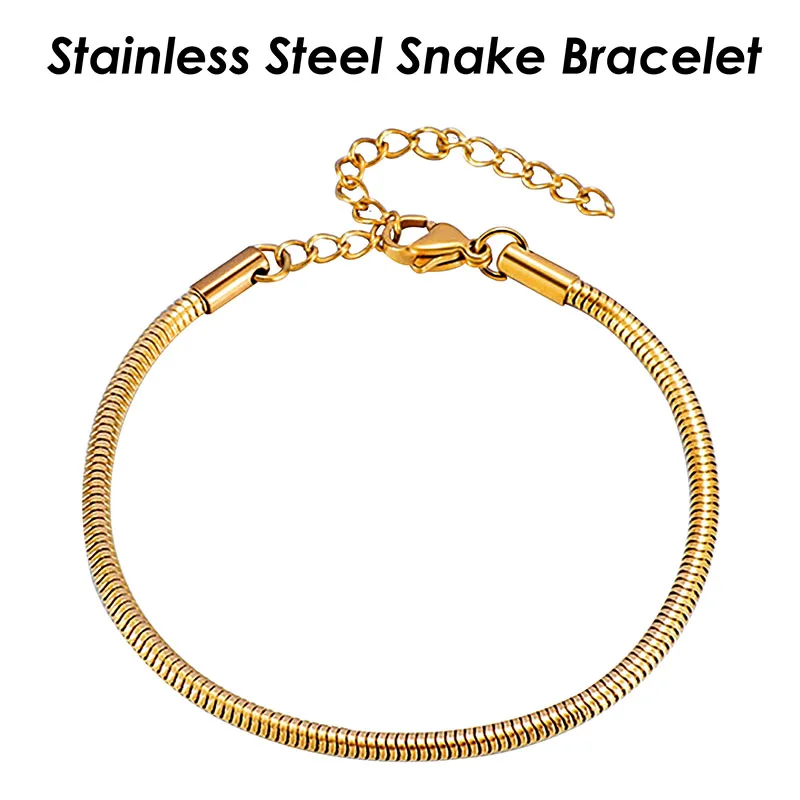 UNICRAFTALE 10 Pièce Bracelet Coulissant Réglable Acier Inoxydable Chaîne D'Extension Coulissante Chaîne à Maillons Avec Perle D'Arrêt Bracelet Serpent Pour La Fabrication De Bijoux 9cm