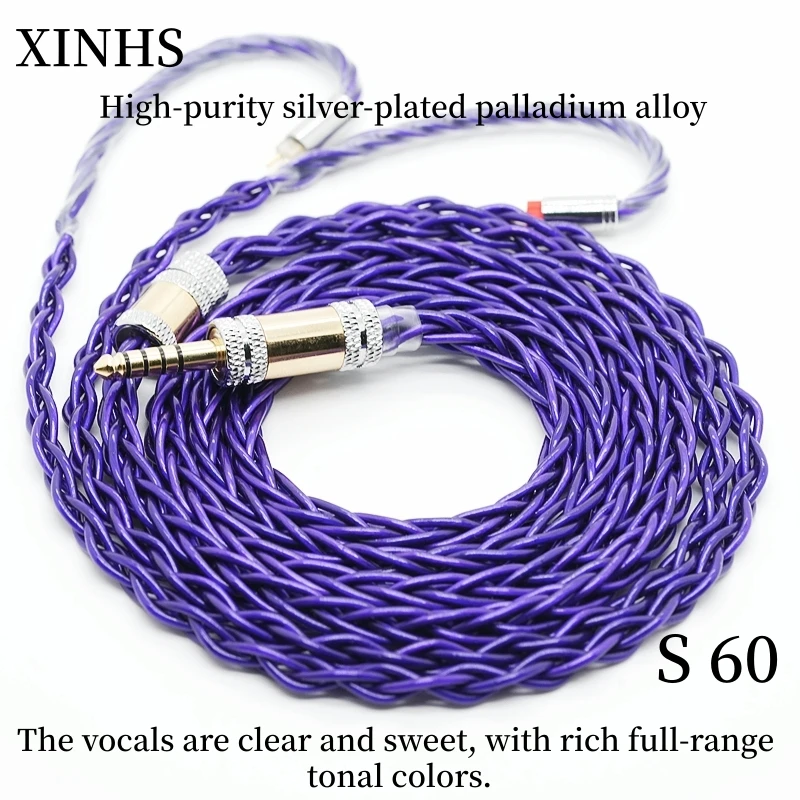 XINHS S60 Purple Phoenix 8-Wege-Kopfhörer-Upgrade mit hochreinem, versilbertem Palladium und der gleichen Klangqualität wie S06