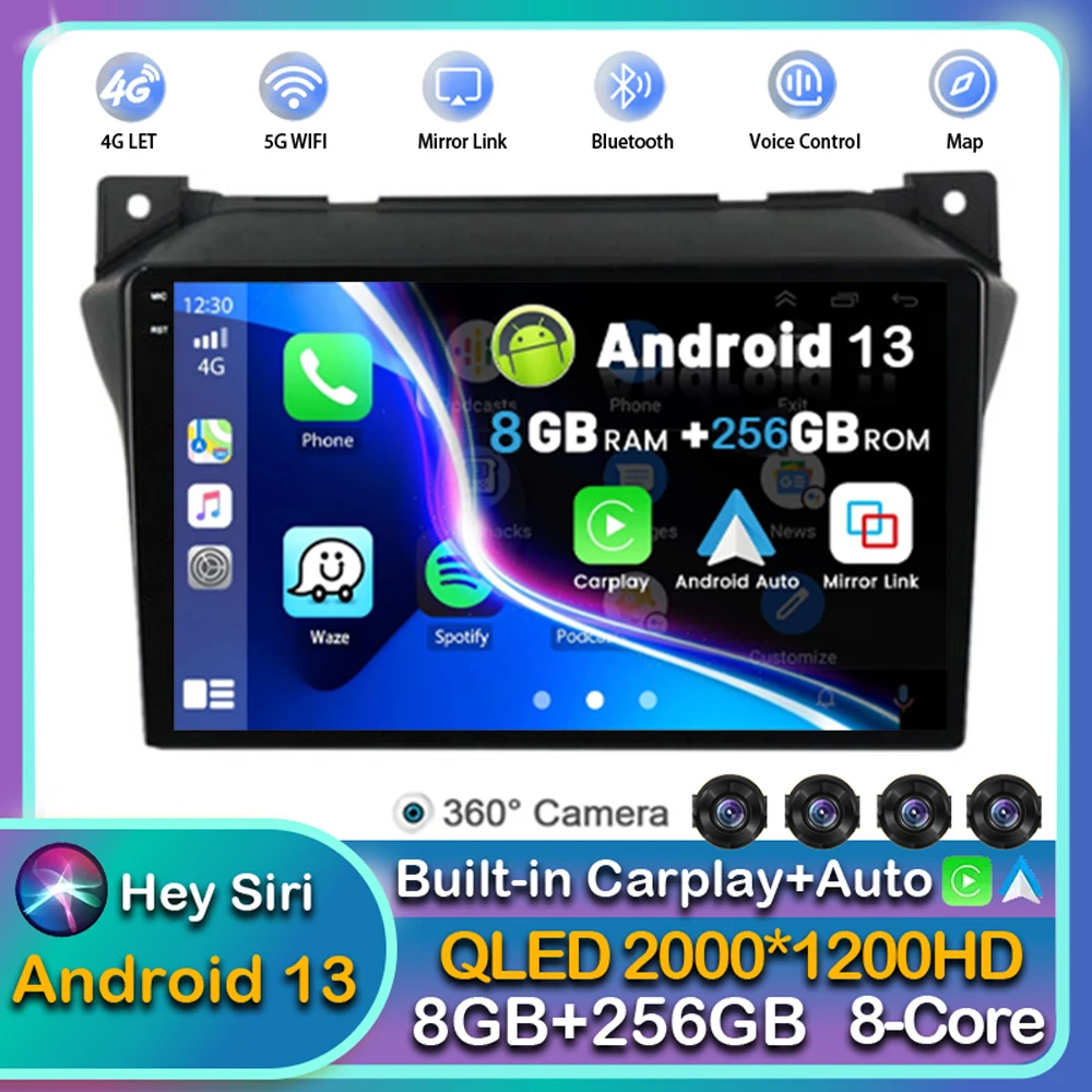 

Android13 Car Radio Multimedia Player Carplay Auto GPS Navigation DSP BT RDS For Suzuki Alto 2009 2010 2011 2012 2013 2014 -2017