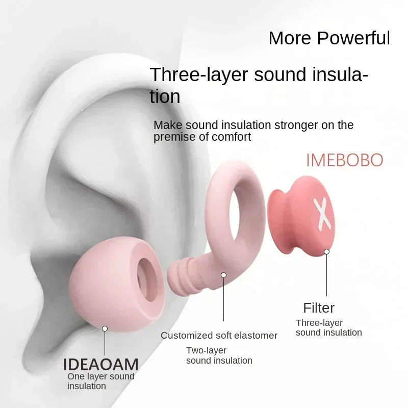 Premium Silicone Noise-Canceling Earplugs for Soundproof Sleep, Anti-Noise Soft Foam Protection