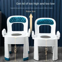 Height Adjustable Portable Elderly Toilet: Anti-Rollover Commode Chair, Non-Slip Leather Backrest for Maternity Squat Seat 2