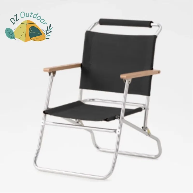 Folding Chair Outdoor Camping Aluminum Alloy Tall Army Chair Leisure Portable Backrest For British Rover Restaurant