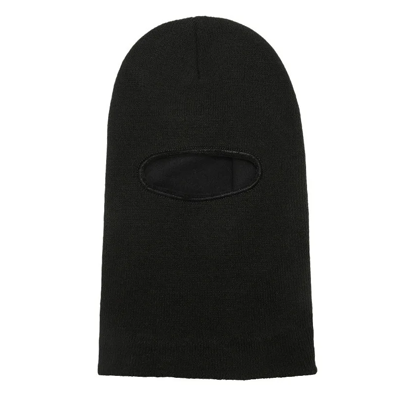 New Black Winter Plush Balaclava Hat Men Outdoor Full Face Cover Mask Beanies Outdoor Riding Ski Ear Protection Knitted Cap