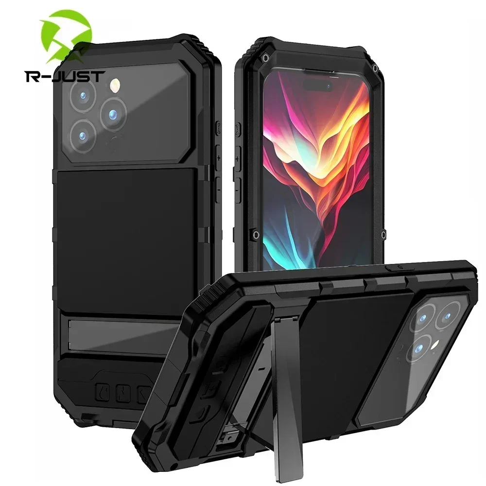 

Роскошный металлический чехол для iphone 15 Pro Max, чехол для iphone 15 Plus, сверхпрочный силиконовый чехол военного класса, Встроенный протектор