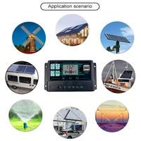 Contrôleur de Charge solaire 100A PWM, écran LCD 12V/24V, double USB 5V, panneau de sortie, régulateur de batterie Intelligent 2