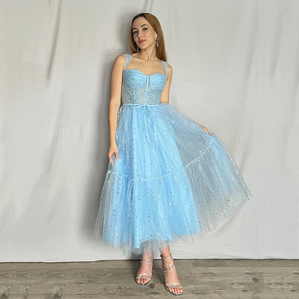

UZN Sparkly Starry Tulle Prom Dresses Women's A Line Homecoming Dresses Formal Evening Gowns for Teens