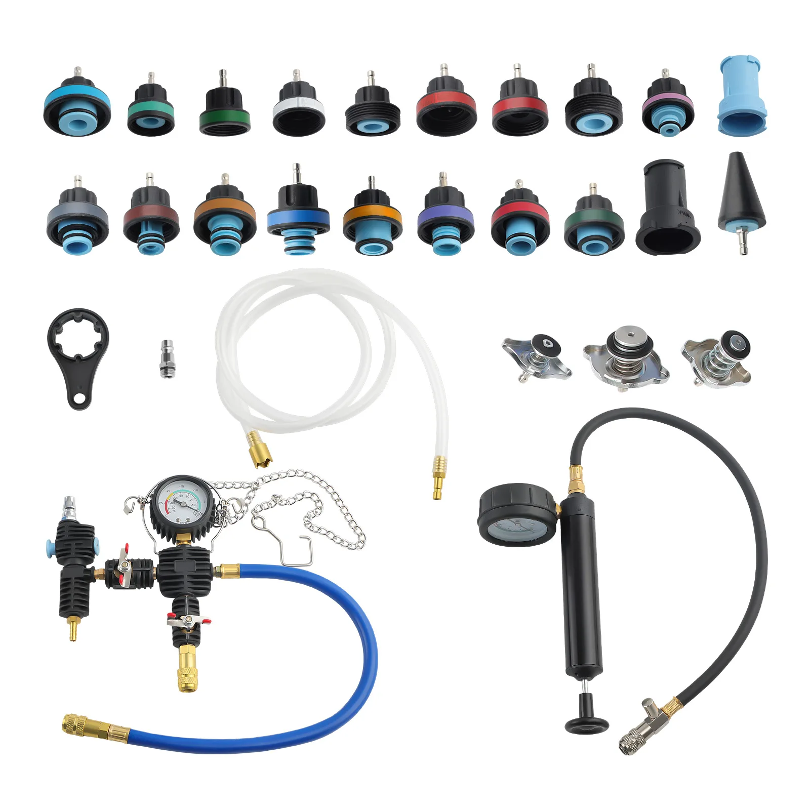 28pcs Radiator Pressure Tester Cooling System Leakage Test Kit for BMW Ford VW 3