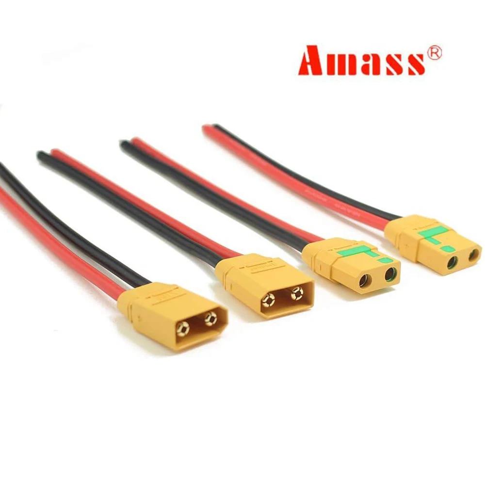 AMASS XT90 Male Female Connector Plug Pigtails with 150mm 10AWG Silicone Wire RC Battery Cable Wire for RC Lipo Battery – Image 2