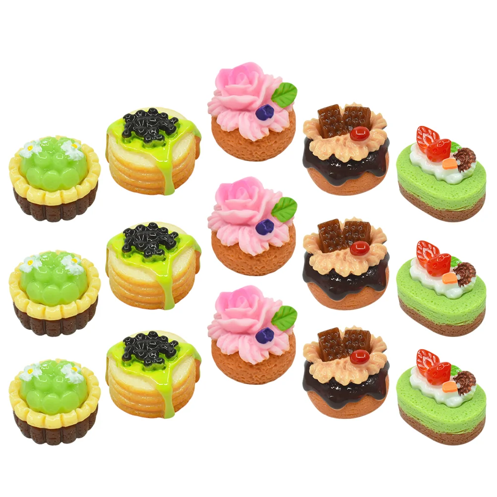 

20 Pcs Simulated Fruit Cake Toys Mini Dessert Decor Tiny Model House Ornament Miniature Food Resin Fake