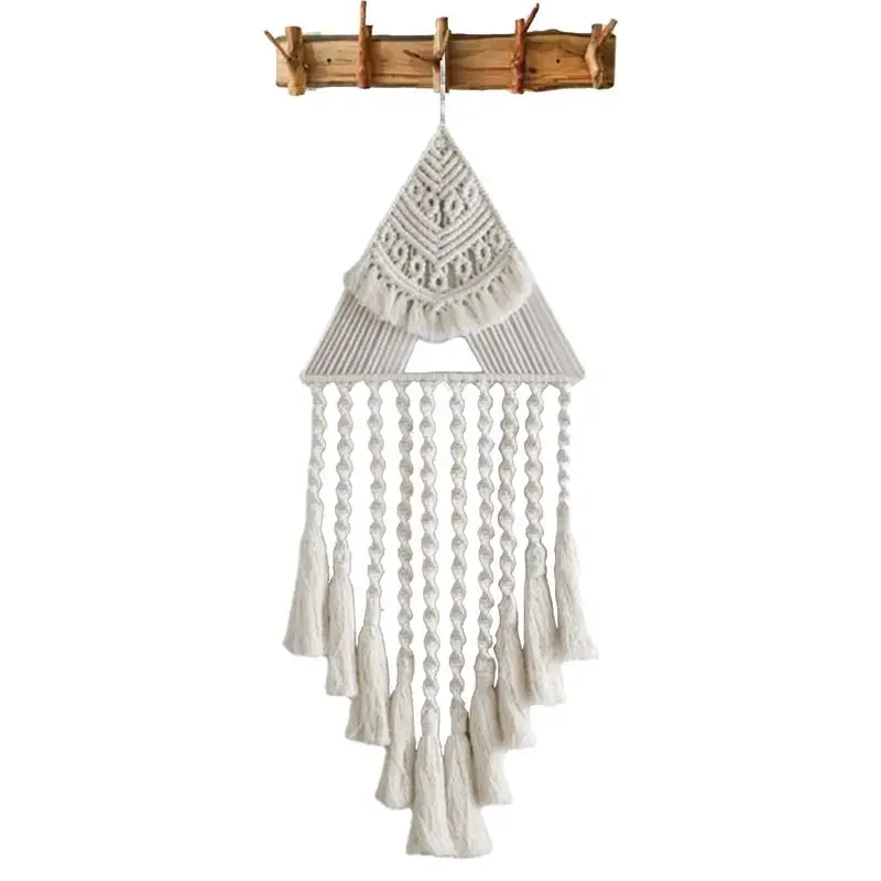 

Hand Weaving Macrame Wall Hung Triangle Tassel Bohemian Home Decor Boho Backdrop Dreamcatcher Decoration With Tassel Dream