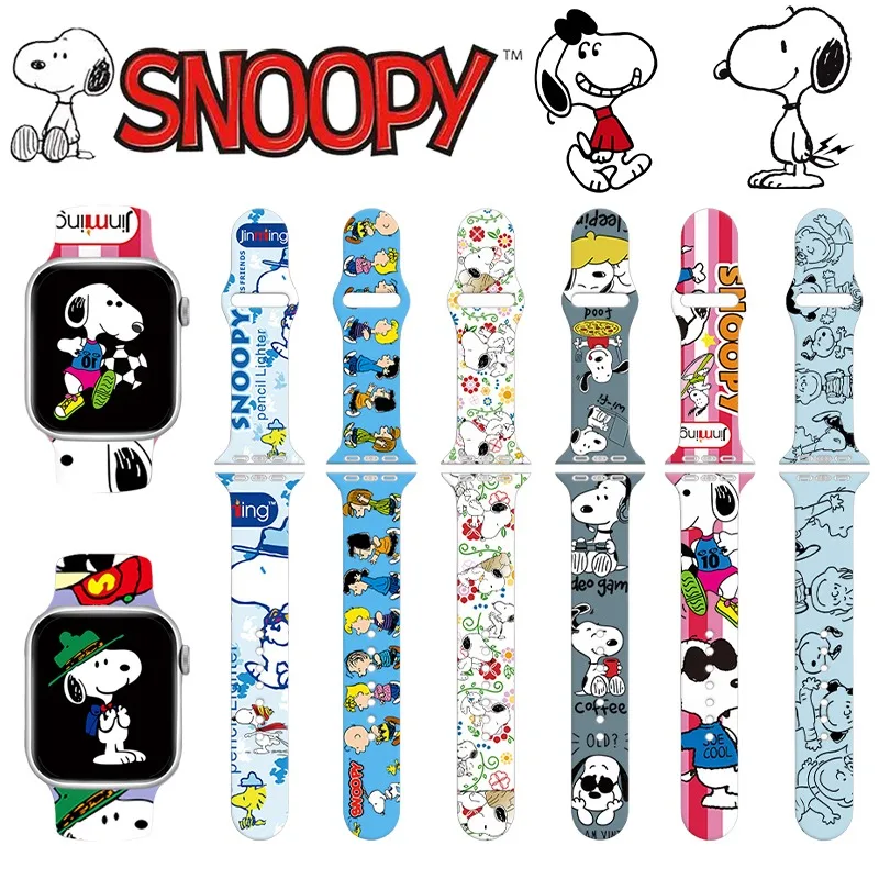 Cinturino In Silicone Per Cartoni Animati Snoopy Per Apple Watch 7 6 5 4 3 2 1 Se Cinturino 38Mm 40Mm 41Mm 42Mm 44Mm 45Mm 49Mm Accessori Per Cinturini