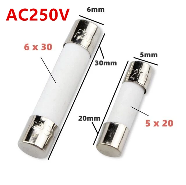 10pc/lot One Sell 5*20mm 6*30mm Fast Blow Tube Fuses mm 250V 100MA 200MA 300MA 8A 10A 12A 15A 20A 25A 30A AMP Fuse Ceramic fuse 2