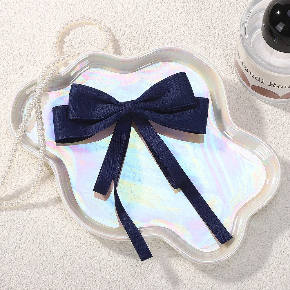 LOVEKIKI 2PCS Elegant Double Layer Ribbon Bows Hair Clip for Girl Boutique Headwear Hairgripes Long Tassel Ponytail Hairclip