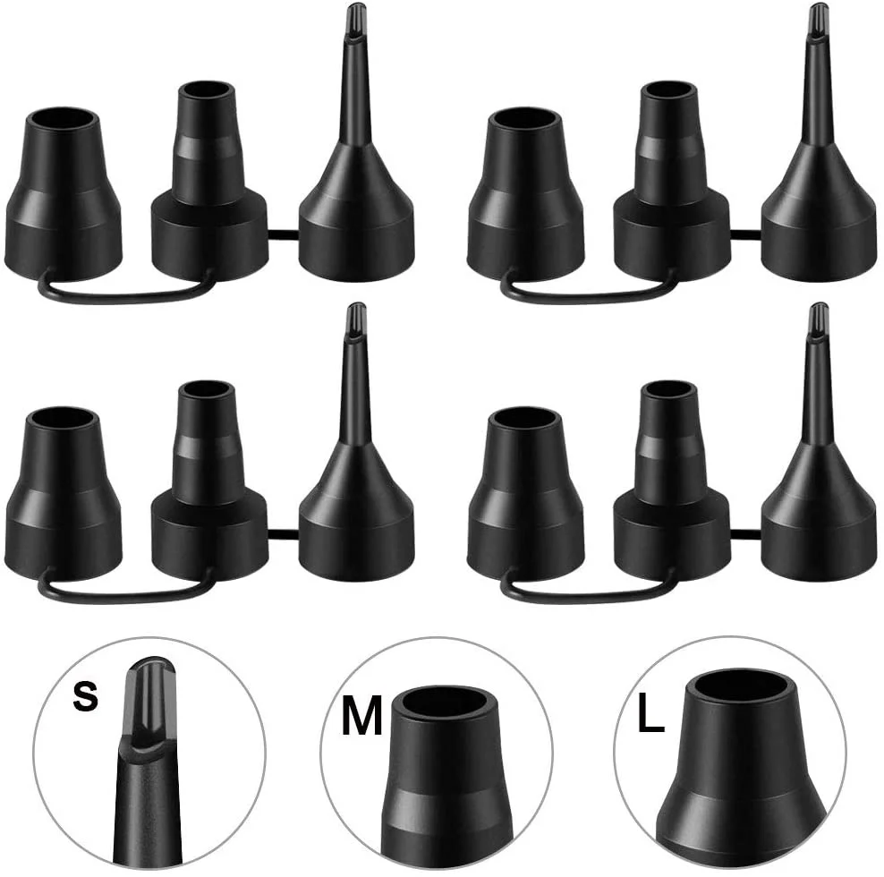 1Set Plastic Nozzle For Inflatable Pump Nozzle Head Air Inflator Adaptor Replacement 3 Nozzles Pumping Air Blower Accessories