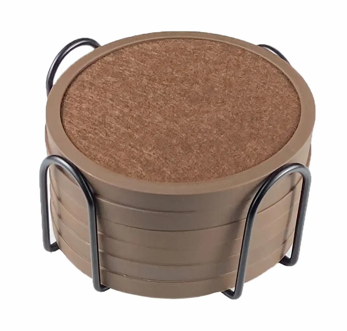 Pack De 6 Posavasos De Silicona Con Insertos De Fieltro ¡Sin Manchas En La Mesa! Soporte Metálico Incluido