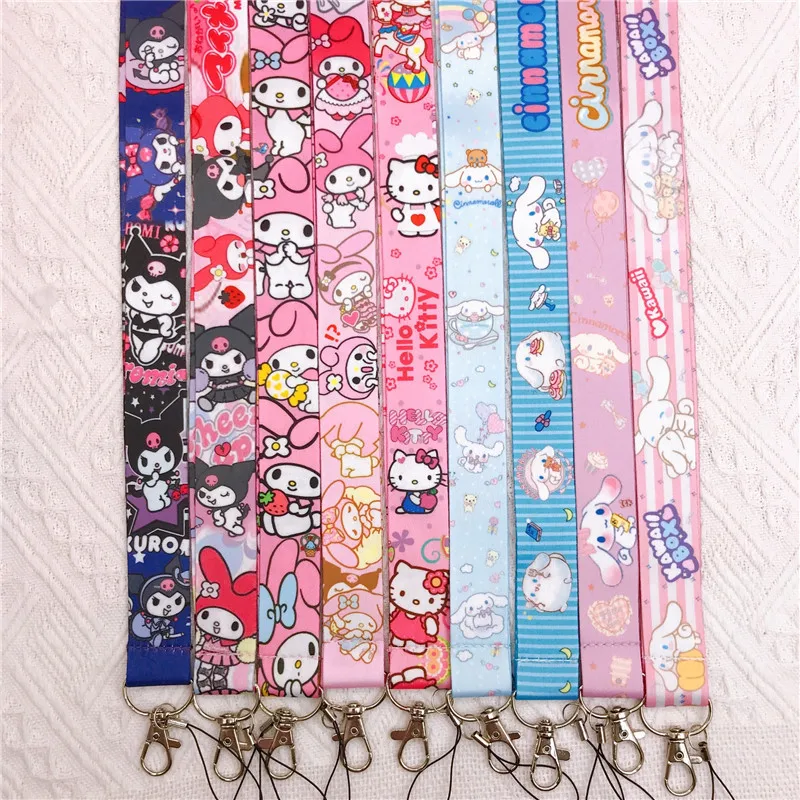 10Pcs Sanrio Hello Kitty Cinnamoroll Water Cup Lanyard Phone Case Strap Kuromi Bags Multifunction Camera Lanyard Wholesale Gifts 10pcs lot vintage kraft paper envelopes diy multifunction cards letter envelope160 110mm