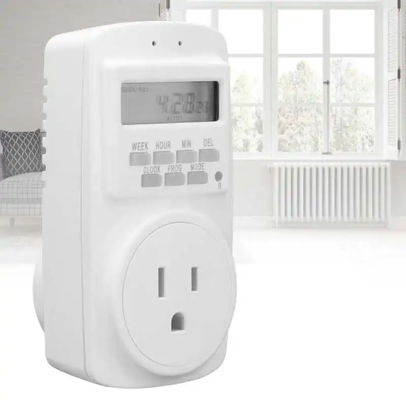

15A Smart Socket Programmable Outlet Timer Socket Automatic Power Off For Home Lamp Light Fan Kitchen Appliance US 90‑250V