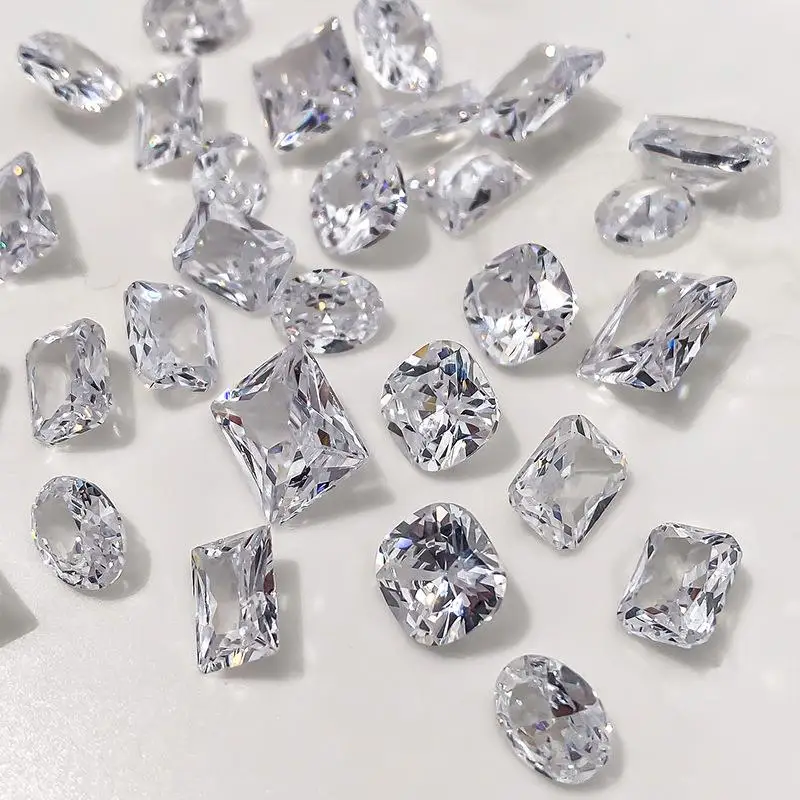 10Pcs 3D 클리어 지르콘 네일 아트 참 8 모양 뾰족한 바닥 다이아몬드 네일 라인 석 타원형/직사각형 보석 매니큐어 장식 1