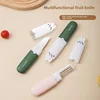 Multifunctional Fruit Knife, 2-in-1 Paring Knife Double Head Peelerz, Stainless Steel Blades for Easy Cleaning 3