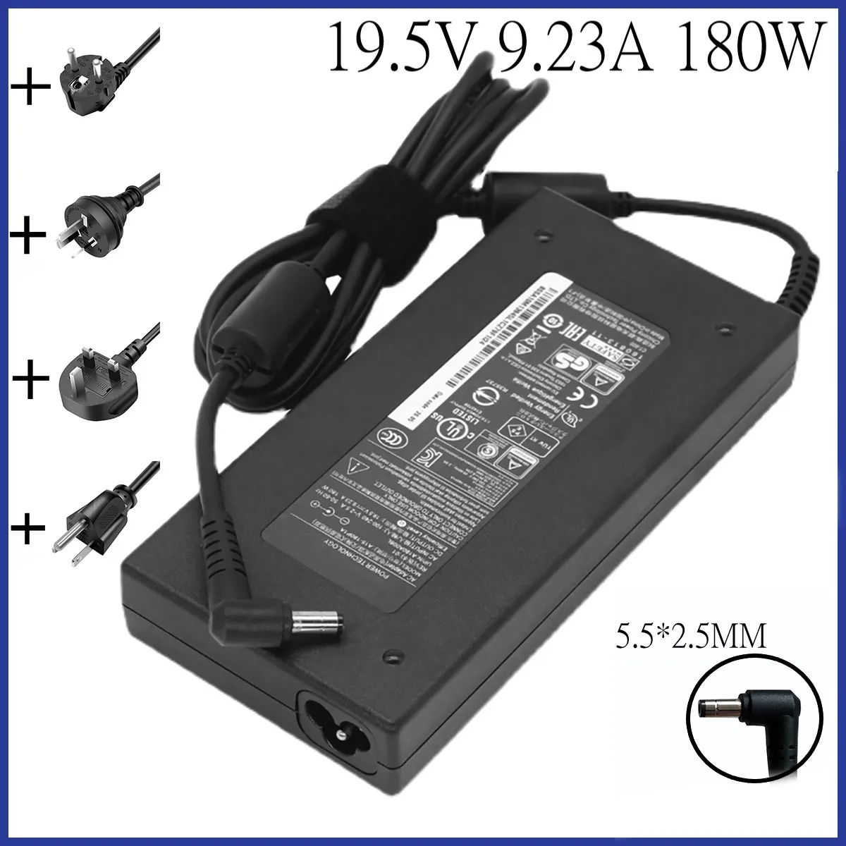 Adaptador do Carregador do Poder do Portátil para Chicony 19.5v 9.23a 180w A15180p1a A17-180p4a Adp-180mb Msi Ge62 Gs63 Gs70 Ws60