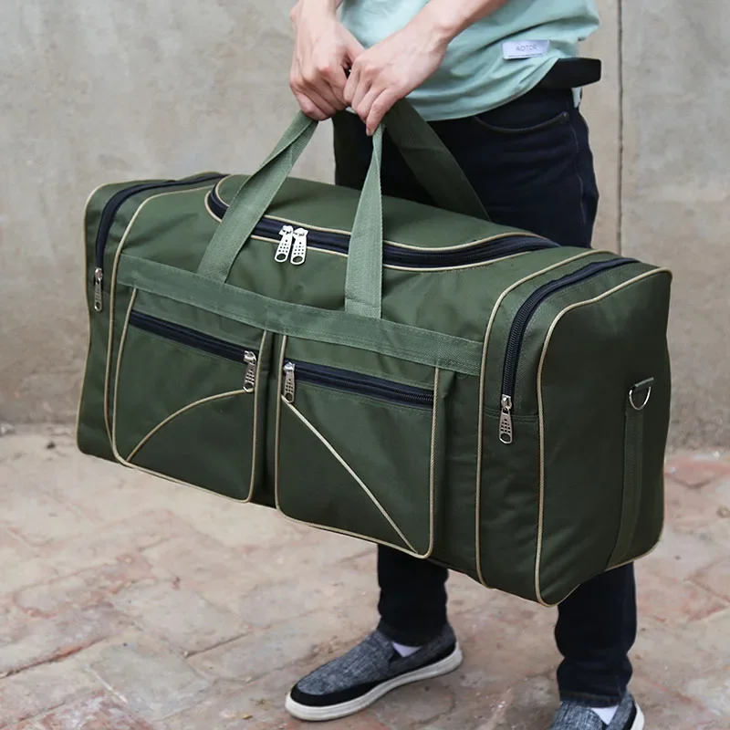 Large capacity travel portable men and women outdoor luggage Oxford cloth  moving large bag