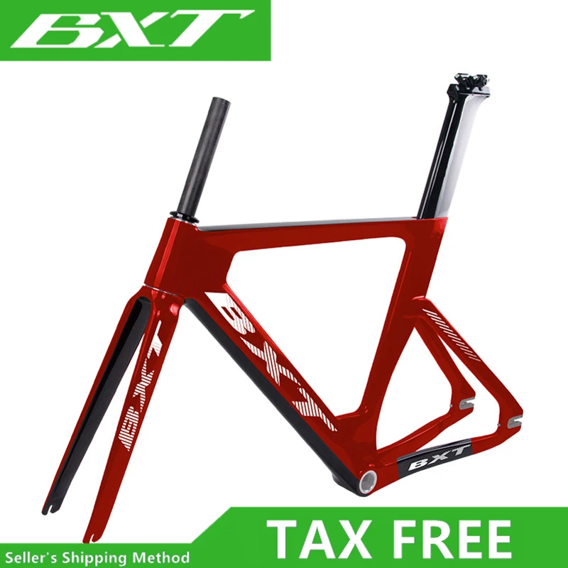 Full carbon track frame road frames fixed gear bike frameset with fork seat post carbon fixed gear BSA track bicycle frame