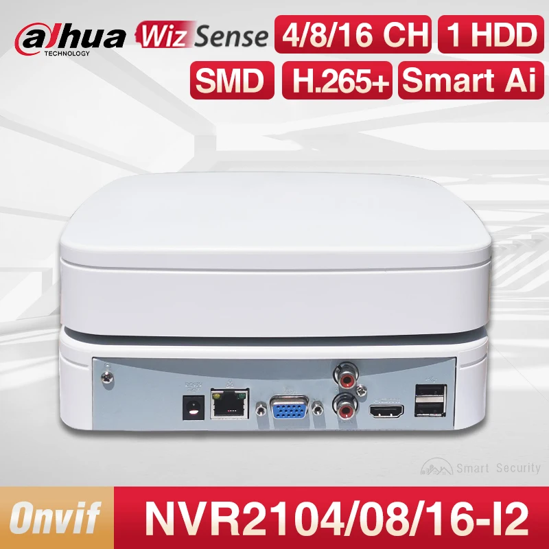 

Dahua Multilingual WizSense 4/8/16 Channels 4K NVR Mini 1HDD Smart Ai Face Recognition Video Recorder NVR2104-I2 NVR2108/16-I2