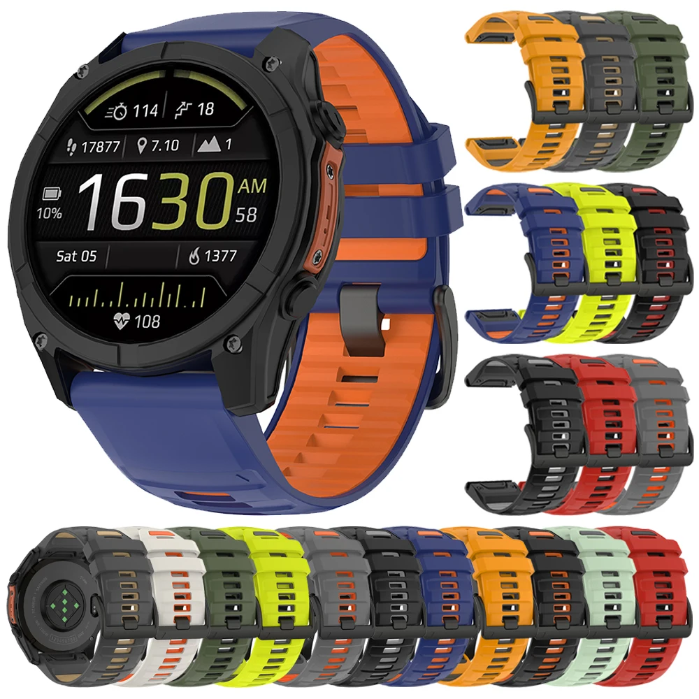 Premium Silicone Strap for Fenix8 Watch - Versatile Fitness Band in Multiple Sizes