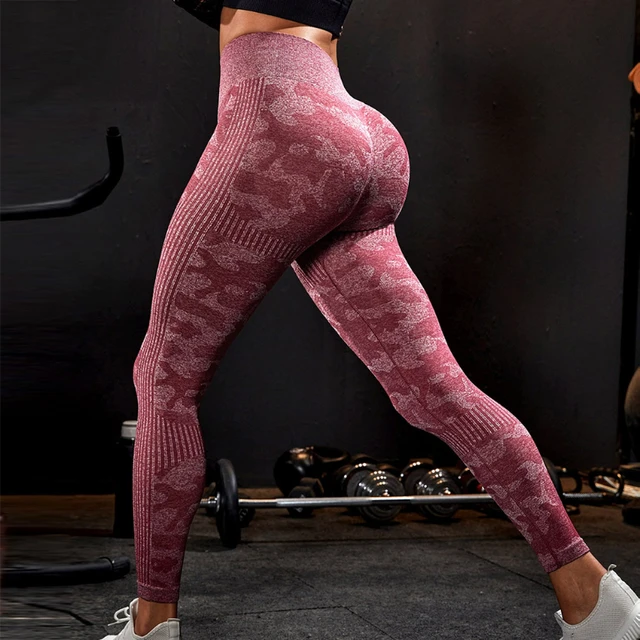 Sport High Waist Print Leggings Women Fitness Yogo Camouflage Leggings  Seamless Stretch Butt Lift Running Gym Pants - AliExpress
