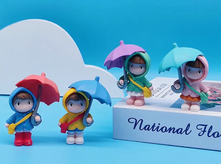 Description Picture 5 of itemCute Umbrella Couple Car Interior Decoration Action Figures Auto Rearview Mirror Dashboard Ornaments Doll Landscape Crafts 1pc