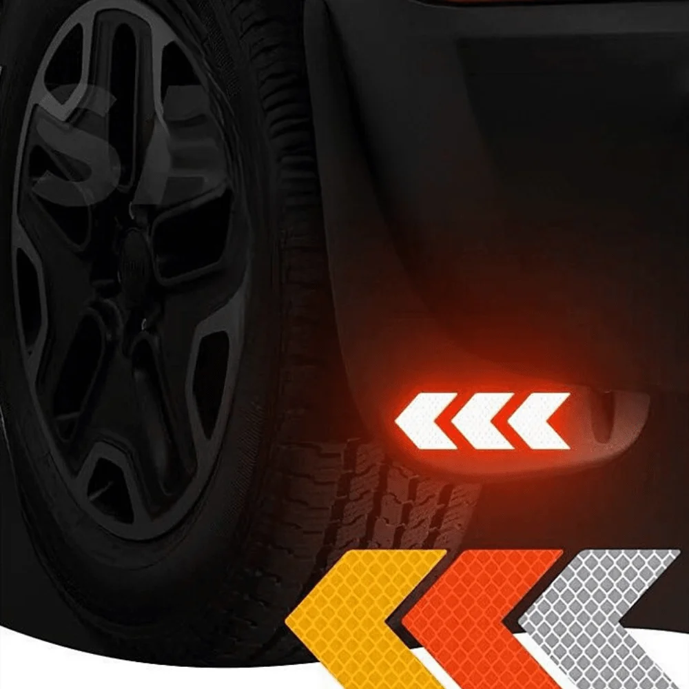 12 Pcs Reflective Arrow Sign Tape for Car Bumper Trunk Reflector Motorcycle