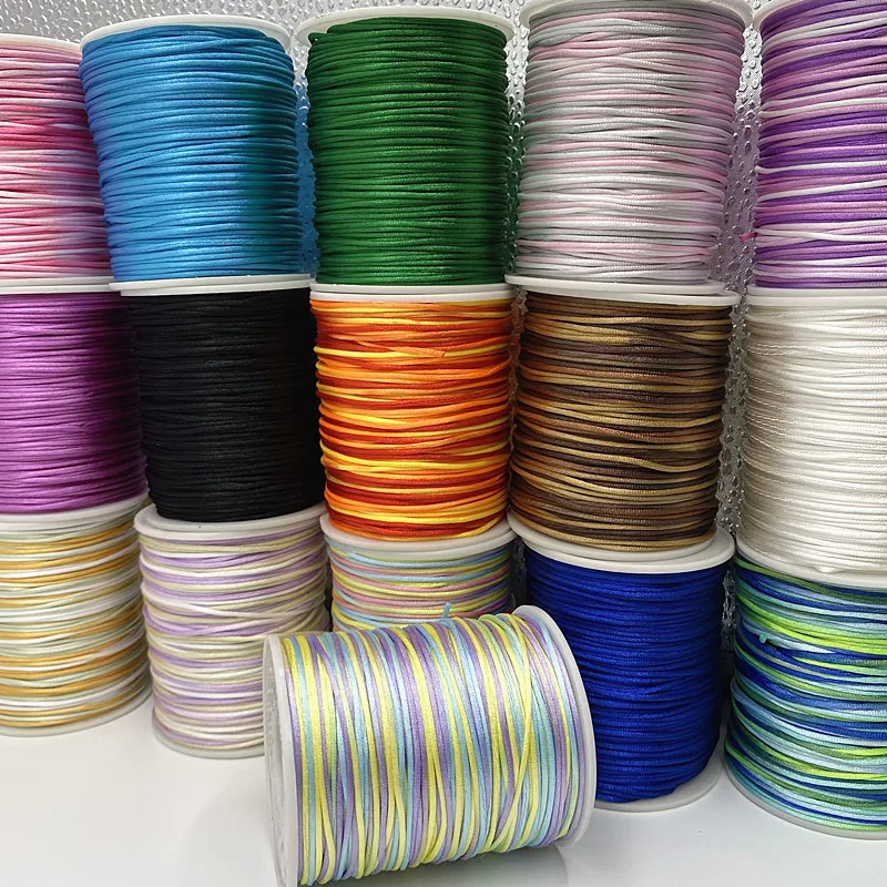 2.0mm Nylon String Chinese Knot Tassel Satin Rope Bracelet DIY Necklace Cord