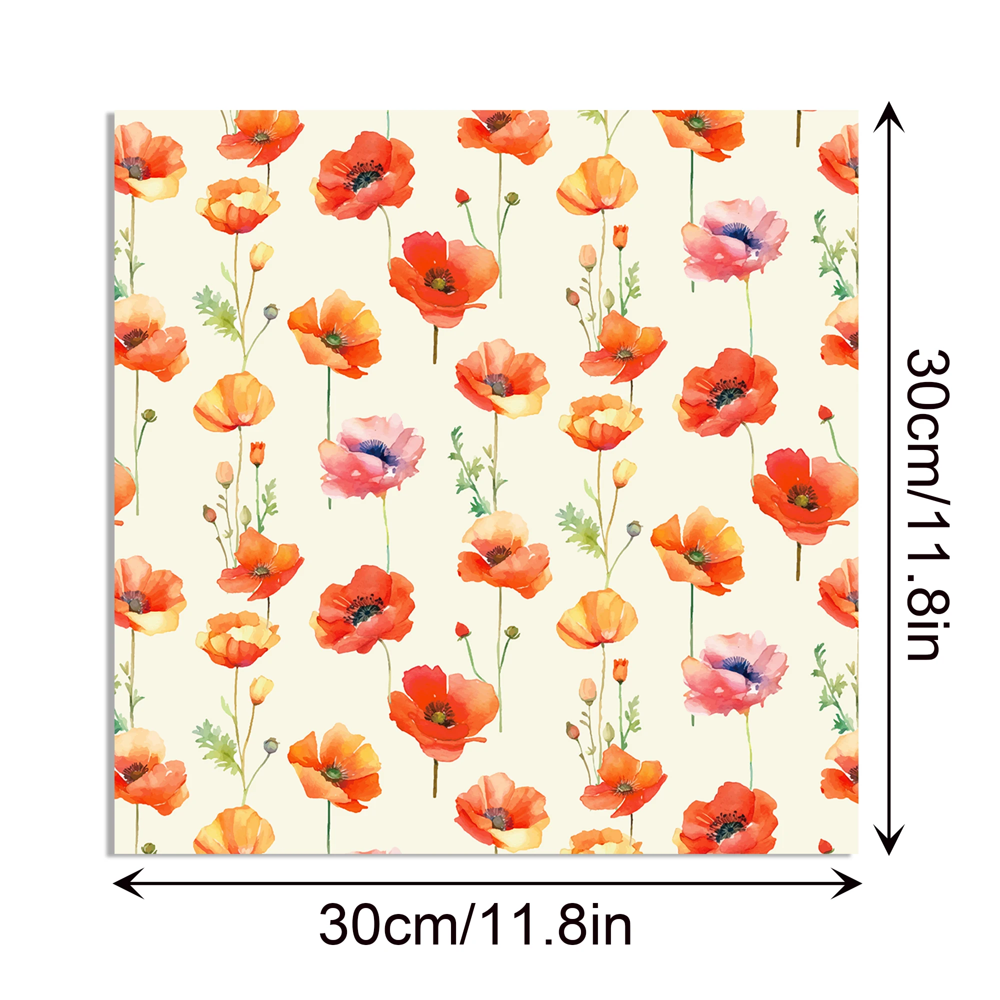24 stücke 30*30 cm Mohn Rote Blumen Sammelalbum Handwerk Papier DIY Handwerk Kunst Hintergrund Papier Origami Karte, der Fotoalbum Dekoration – Detail 11