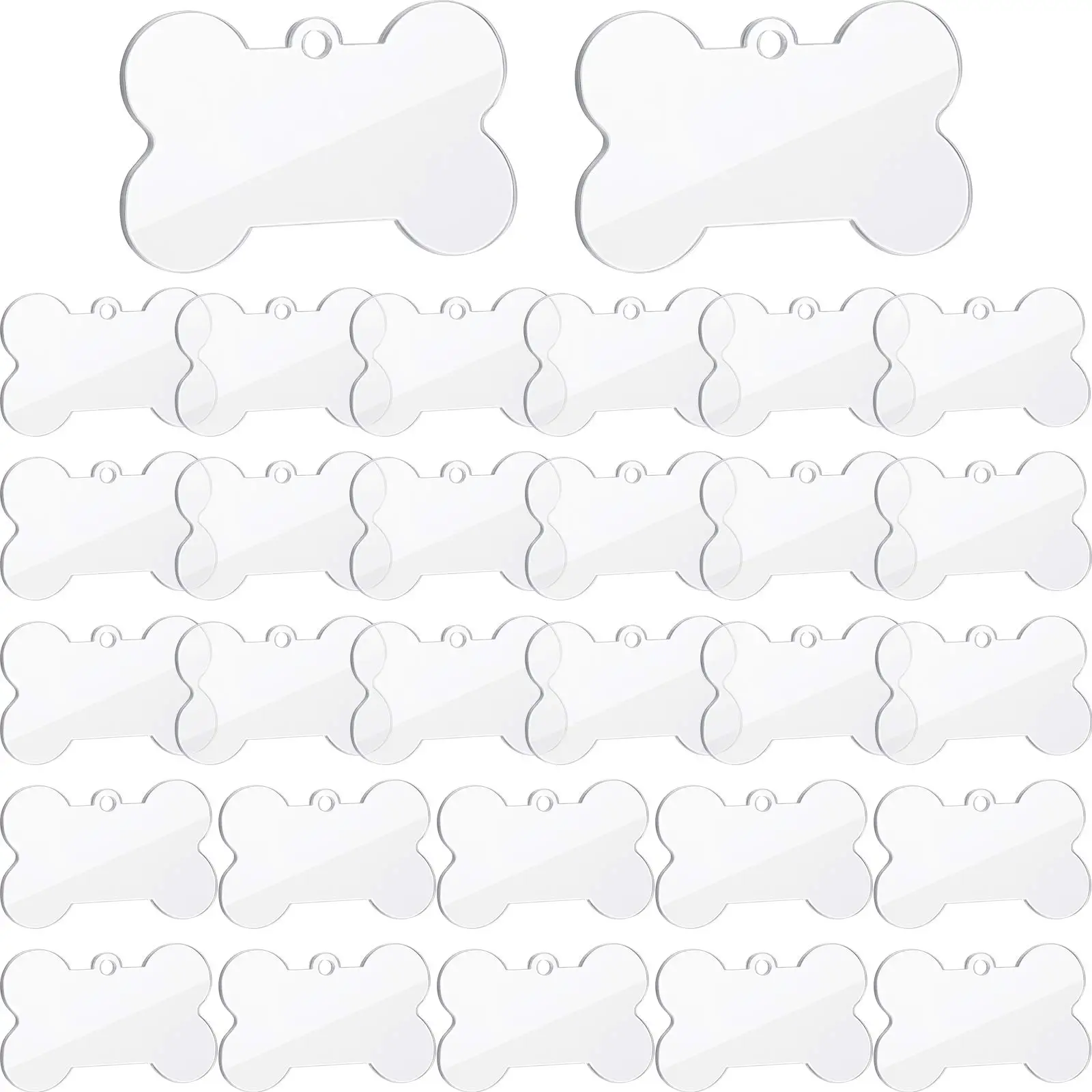 30 50 100 Pieces Sublimation Blank Dog Tags Clear Acrylic Keychain 30-50-100-pieces-sublimation-blank-dog-tags-clear-acrylic-keychain