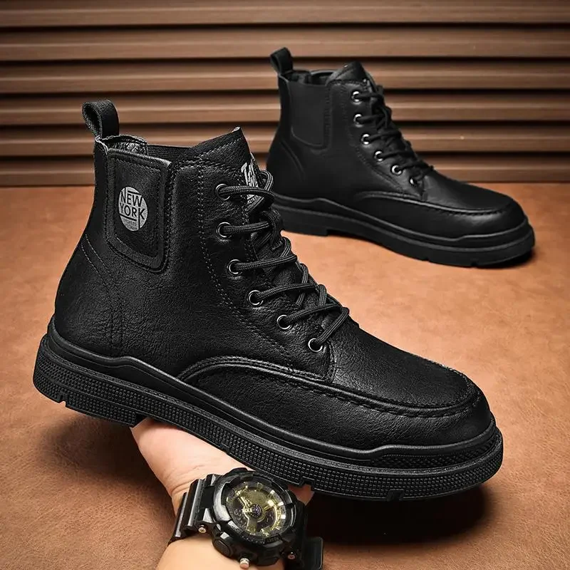 

Рабочие ботинки на толстой подошве Dr. 46, ботинки средней длины, Женская обувь в британском стиле, высокие спортивные кожаные ботинки, зимняя обувь Ne