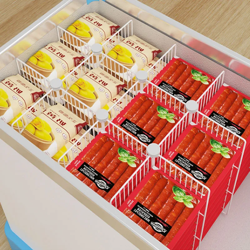

Open frame H37cm Assemble Freezer partition steel grill net storage rack organizer in island freezer horizontal refrigerator