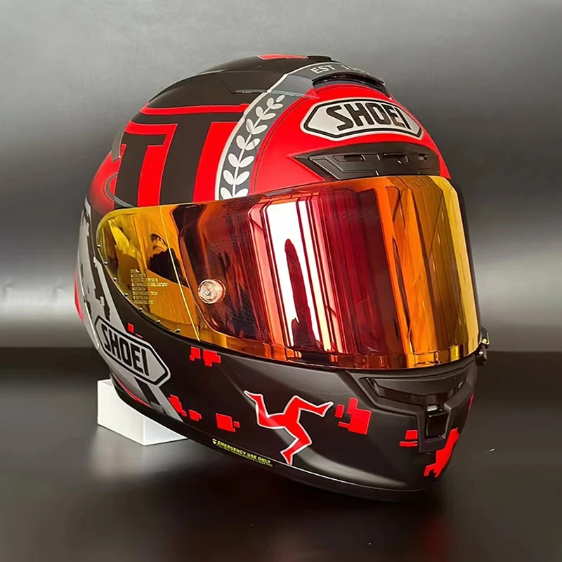 Motorcycle Helmet Full Face Helmet X14 X Spirit III Isle of Man TT Red