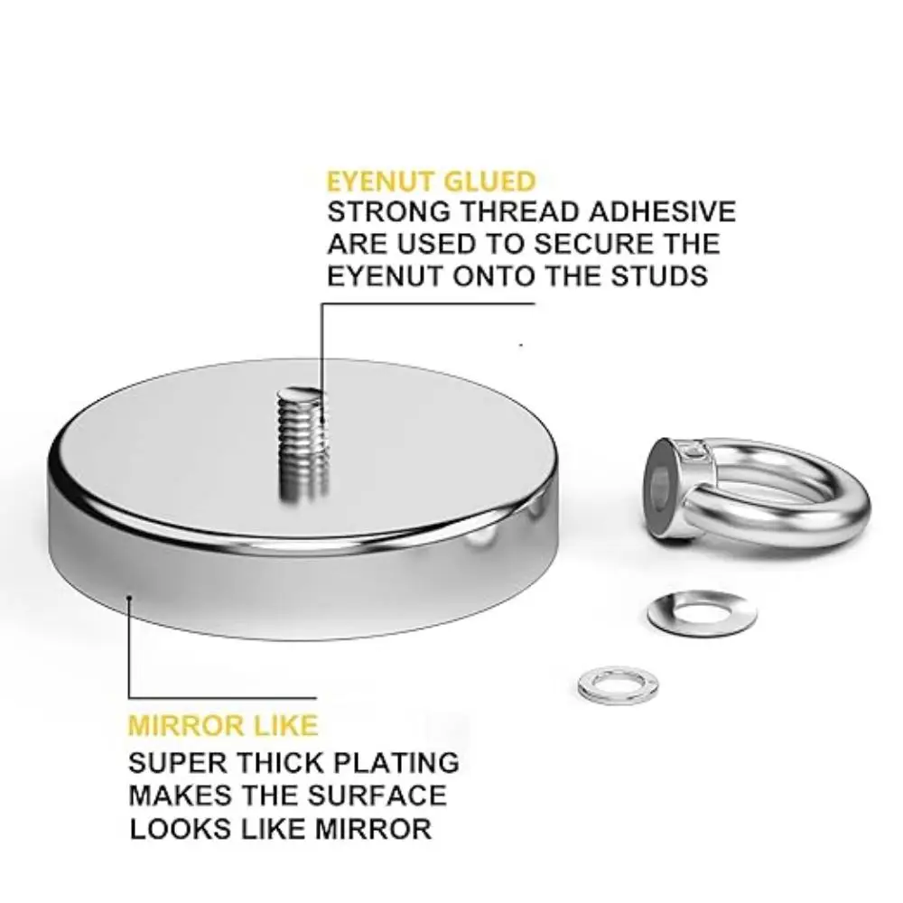 High-Performance Neodymium Magnet with Countersunk Hole and Eyebolt for Heavy-Duty Applications
