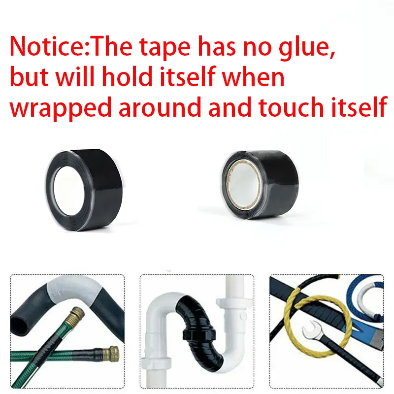 Black Self-Fusing Silicone Tape Cinta Impermeable Sellante Leak-stopping Water-stopping Repair Waterproof Sealing Tape - Image 3