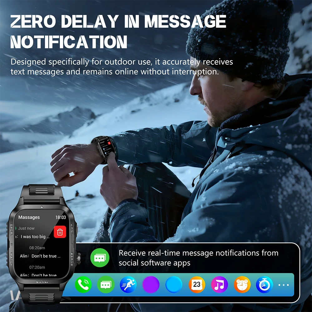 Acheter Nouvelle montre intelligente militaire GPS pour hommes, lampe