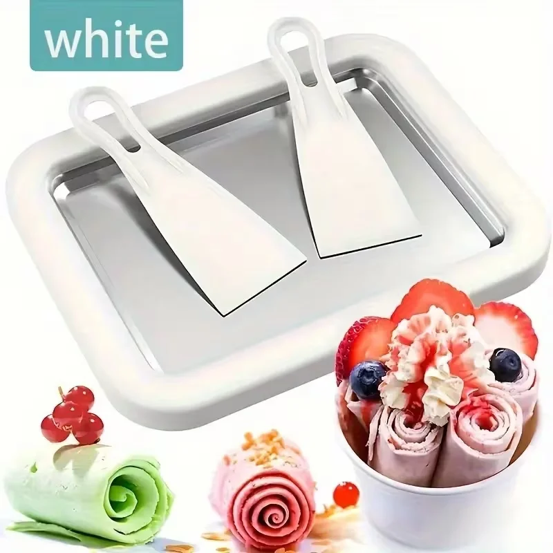 Ice Cream Roll Maker Portable Interactive 304 Stainless Steel DIY Sweet Spot Pan