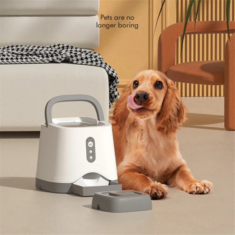 Automatic Dog Feeder Dog Food Dispenser Interactive Button Trigger Dog  Puzzle Treat Dispensing Toys Slow Feeder for Pet Cat - AliExpress